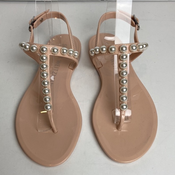Stuart Weitzman Goldie Pearly Stud Jelly Sandal 5 Vacation Resortwear Maximalist - Picture 5 of 15